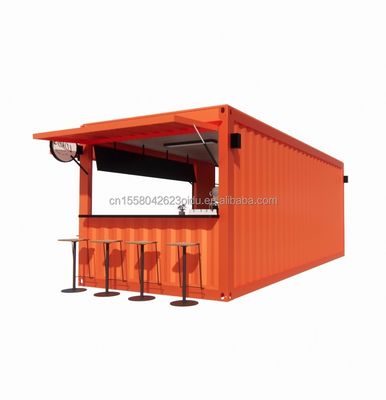 Container de magasin de 20 pieds Kiosque Container de couleur personnalisé pour le contenant mobile Container Bar de café