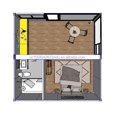 Affordable 20ft ou 40ft Portable Légère en acier Plate Toit Conteneur Prefab Studio Maison à la maison avec couleur personnalisée
