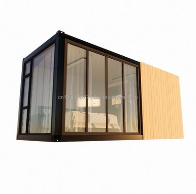 Maison solaire en bois solide en acier 20 pieds Maison de conteneur plat avec mur 50/75/100 mm Panneau sandwich ondulé