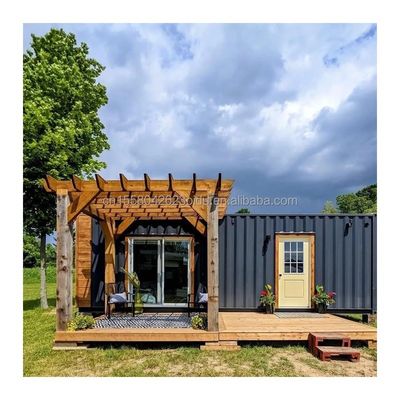Hôtel de luxe Portable Conteneur à toit plat Studio préfabriqué Maison avec 50/75/100mm ondes panneau sandwich mur et abordable