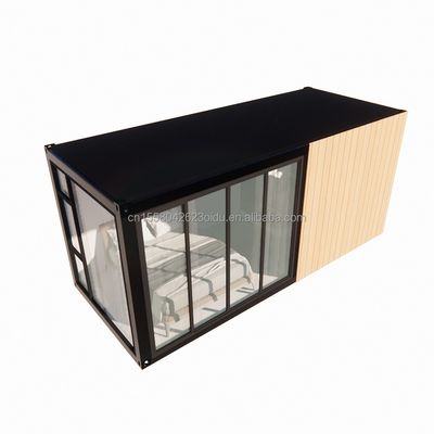 Maison solaire en bois solide en acier 20 pieds Maison de conteneur plat avec mur 50/75/100 mm Panneau sandwich ondulé