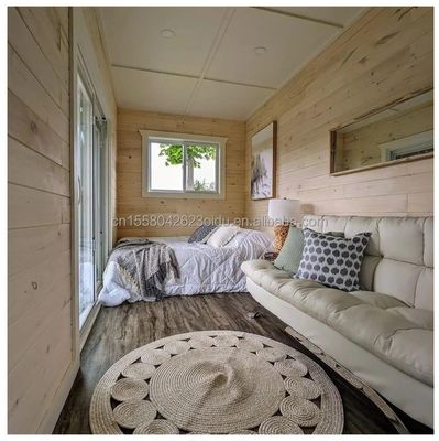 Hôtel de luxe Portable Conteneur à toit plat Studio préfabriqué Maison avec 50/75/100mm ondes panneau sandwich mur et abordable