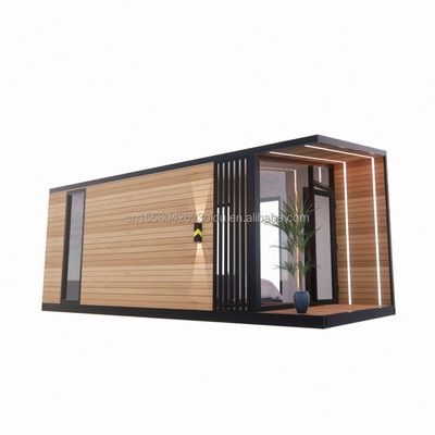 Maison de conteneurs préfabriquée de 20 pieds avec cadre en acier alliage d'aluminium fenêtres maison en verre en bois et pliage en acier galvanisé