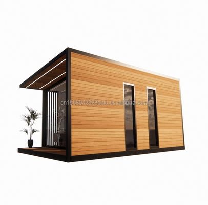 Maison de conteneurs préfabriquée de 20 pieds avec cadre en acier alliage d'aluminium fenêtres maison en verre en bois et pliage en acier galvanisé