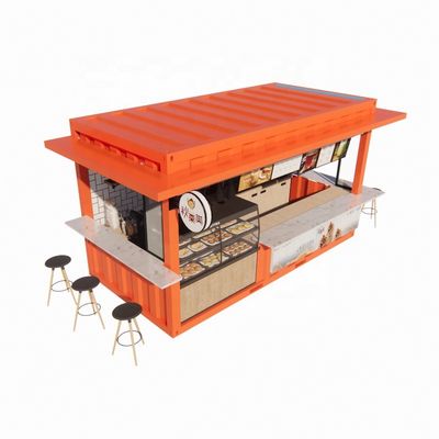 20 pieds ou 40 pieds Commercial Outdoor Container d'expédition Café Bar Facile à installer Maison en acier de design moderne Container à emballage plat Meilleur