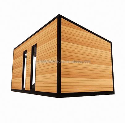 Maison de conteneurs préfabriquée de 20 pieds avec cadre en acier alliage d'aluminium fenêtres maison en verre en bois et pliage en acier galvanisé