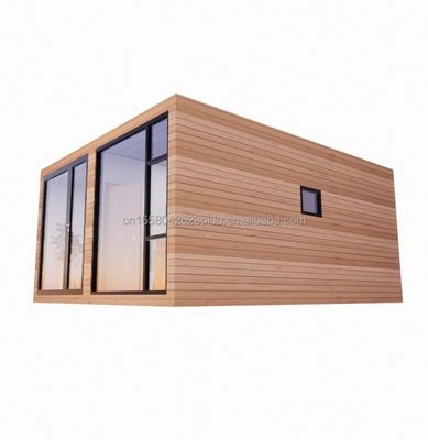 Maison en verre préfabriqué en bois maison de conteneurs avec couleur personnalisée et mur 50/75/100mm panneau sandwich ondulatoire
