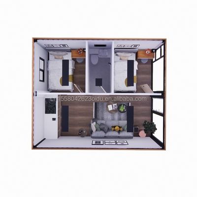Maison en verre préfabriqué en bois maison de conteneurs avec couleur personnalisée et mur 50/75/100mm panneau sandwich ondulatoire