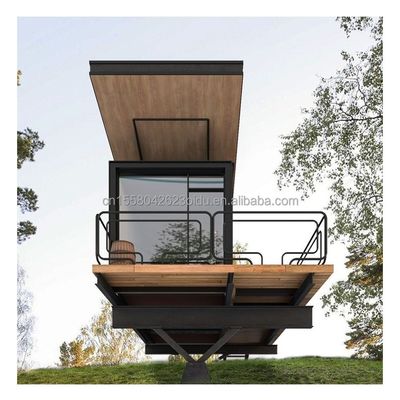 Tubes carrées en acier galvanisé Cabine modulaire préfabriquée Jardin en bois Salle solaire Équipement complet