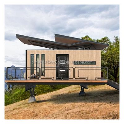 Tubes carrées en acier galvanisé Cabine modulaire préfabriquée Jardin en bois Salle solaire Équipement complet