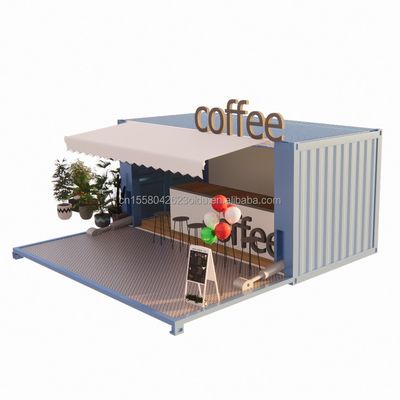 50/75/100 mm panneau sandwich ondulé murale de luxe 20 pieds maison de conteneur pliable pour café/container café/container bar