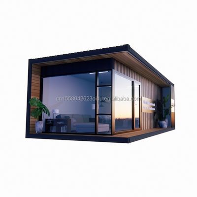 Maison en conteneurs Maison préfabriquée Couleur personnalisée Maison en verre en bois Chambre solaire Maison en conteneurs préfabriquée