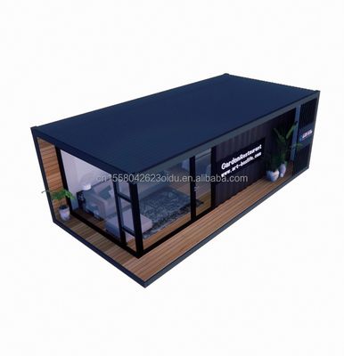 Maison en conteneurs Maison préfabriquée Couleur personnalisée Maison en verre en bois Chambre solaire Maison en conteneurs préfabriquée