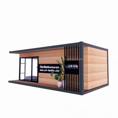 Maison de conteneurs maison préfabriquée maison en verre en bois maison solaire avec tubes carrés en acier galvanisé