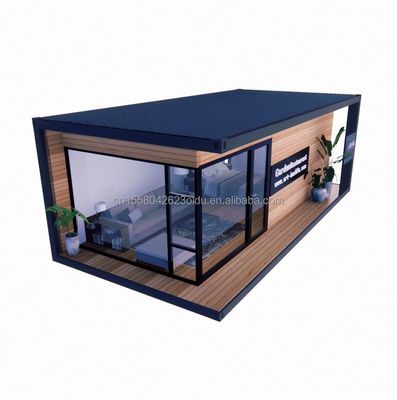 Maison de conteneurs maison préfabriquée maison en verre en bois maison solaire avec tubes carrés en acier galvanisé