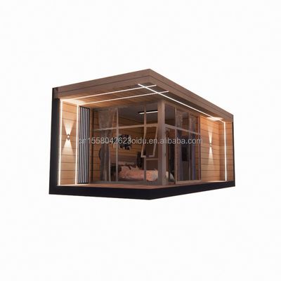 30 pieds maison en verre en bois préfabriqué maison de soleil conteneur maison préfabriqué conteneur