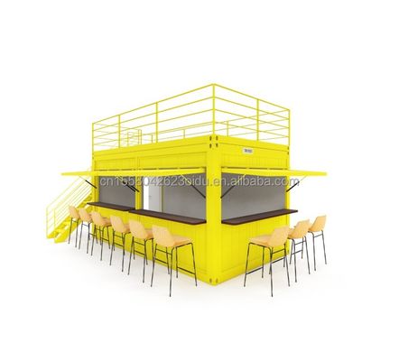 Tubes carrées en acier galvanisé Conteneur de café en acier Conteneur préfabriqué moderne de 20 pieds Bar de conteneur pour extérieur