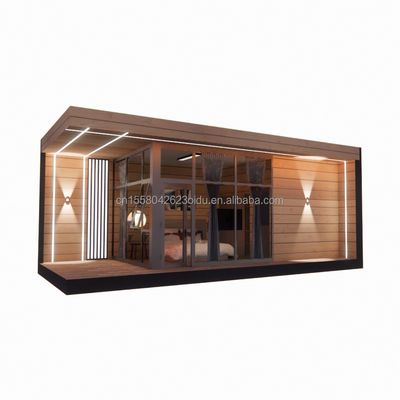 30 pieds maison en verre en bois préfabriqué maison de soleil conteneur maison préfabriqué conteneur