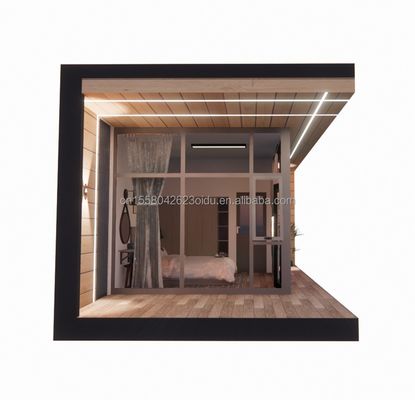 30 pieds maison en verre en bois préfabriqué maison de soleil conteneur maison préfabriqué conteneur