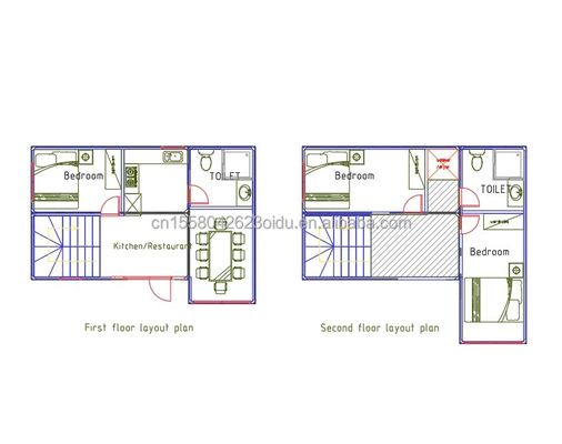 20ft/40ft préfabriqué modulaire mini kit ensemble cabine maisons conteneur maison style de design moderne 3 chambres prête à l'emploi maison