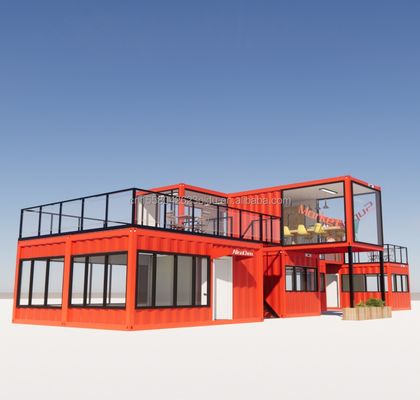 Maison modulaire préfabriquée de 3 chambres à coucher Tubes carrées en acier galvanisé de 20 pieds ou 40 pieds