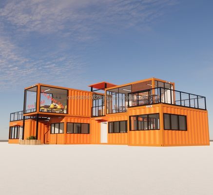 Maison modulaire préfabriquée de 3 chambres à coucher Tubes carrées en acier galvanisé de 20 pieds ou 40 pieds