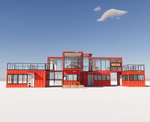 Maison modulaire préfabriquée de 3 chambres à coucher Tubes carrées en acier galvanisé de 20 pieds ou 40 pieds