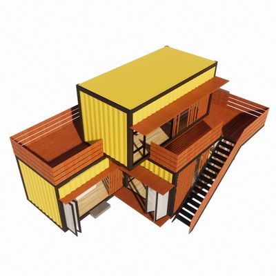 Couleur personnalisée Maison en acier préfabriquée de luxe moderne avec toilettes