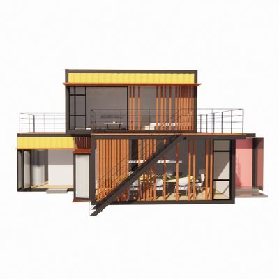 Couleur personnalisée Maison en acier préfabriquée de luxe moderne avec toilettes