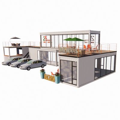 40 pieds de bar mobile restaurant conteneur hôtel conteneur en acier entrepôt bâtiment préfabriqué avec cadre en acier galvanisé et pliage