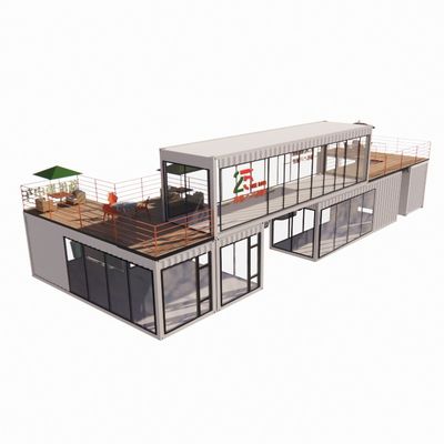 40 pieds de bar mobile restaurant conteneur hôtel conteneur en acier entrepôt bâtiment préfabriqué avec cadre en acier galvanisé et pliage