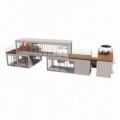 40 pieds de bar mobile restaurant conteneur hôtel conteneur en acier entrepôt bâtiment préfabriqué avec cadre en acier galvanisé et pliage