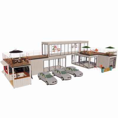 40 pieds de bar mobile restaurant conteneur hôtel conteneur en acier entrepôt bâtiment préfabriqué avec cadre en acier galvanisé et pliage