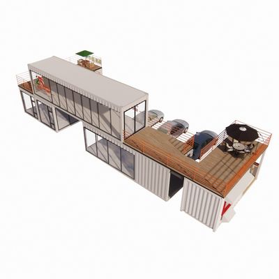 40 pieds de bar mobile restaurant conteneur hôtel conteneur en acier entrepôt bâtiment préfabriqué avec cadre en acier galvanisé et pliage