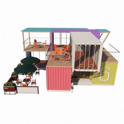 Facile d'assemblage et de démontage 20 pieds/40 pieds de stockage modulaire préfabriqué Container de transport de maisons Bar avec fenêtres en alliage d'aluminium