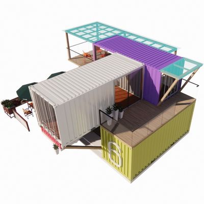 Facile d'assemblage et de démontage 20 pieds/40 pieds de stockage modulaire préfabriqué Container de transport de maisons Bar avec fenêtres en alliage d'aluminium