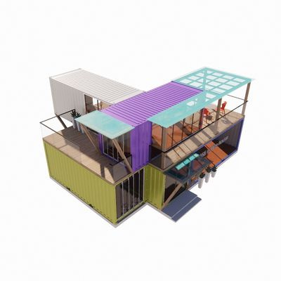 Facile d'assemblage et de démontage 20 pieds/40 pieds de stockage modulaire préfabriqué Container de transport de maisons Bar avec fenêtres en alliage d'aluminium