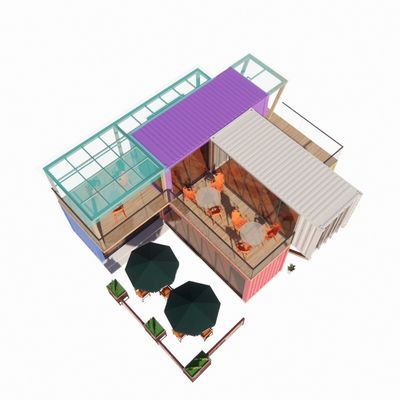 Facile d'assemblage et de démontage 20 pieds/40 pieds de stockage modulaire préfabriqué Container de transport de maisons Bar avec fenêtres en alliage d'aluminium