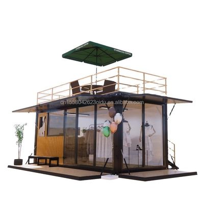 Magasin de conteneurs préfabriqués pour le bar à café familial en conception modulaire
