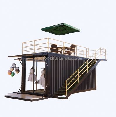 Magasin de conteneurs préfabriqués pour le bar à café familial en conception modulaire