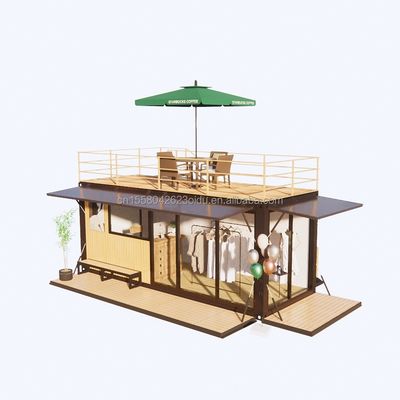 Magasin de conteneurs préfabriqués pour le bar à café familial en conception modulaire