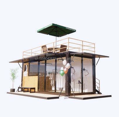 Magasin de conteneurs préfabriqués pour le bar à café familial en conception modulaire