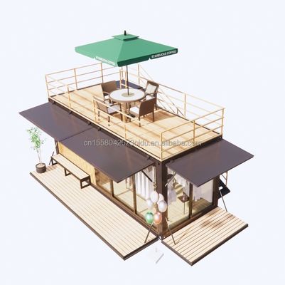 Magasin de conteneurs préfabriqués pour le bar à café familial en conception modulaire