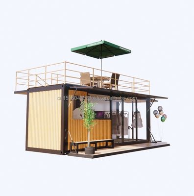 Magasin de conteneurs préfabriqués pour le bar à café familial en conception modulaire