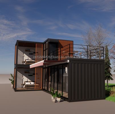 Design Structure en acier Villa modulaire facile à assembler Maison moderne Container de luxe Maison préfabriquée Container à paquet plat