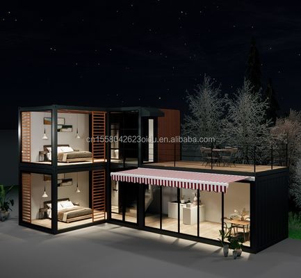 Design Structure en acier Villa modulaire facile à assembler Maison moderne Container de luxe Maison préfabriquée Container à paquet plat