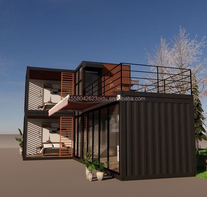 Design Structure en acier Villa modulaire facile à assembler Maison moderne Container de luxe Maison préfabriquée Container à paquet plat