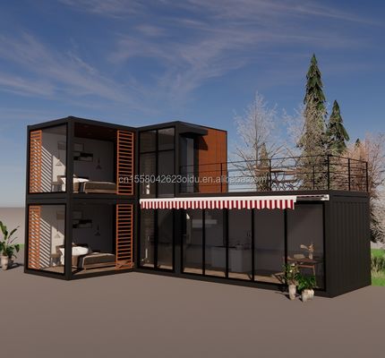 Design Structure en acier Villa modulaire facile à assembler Maison moderne Container de luxe Maison préfabriquée Container à paquet plat