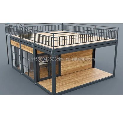Container plat de studio en bois pour l'hôtel cadre de structure en acier soudé