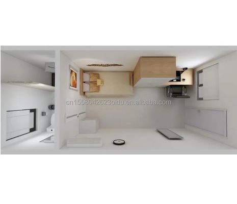 Container plat de studio en bois pour l'hôtel cadre de structure en acier soudé